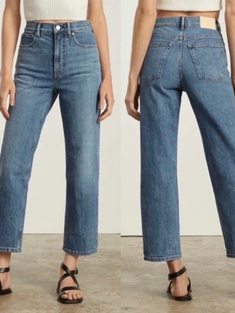 Everlane The Way High Jean High Rise Straight Medium Wash Denim 27 Regular